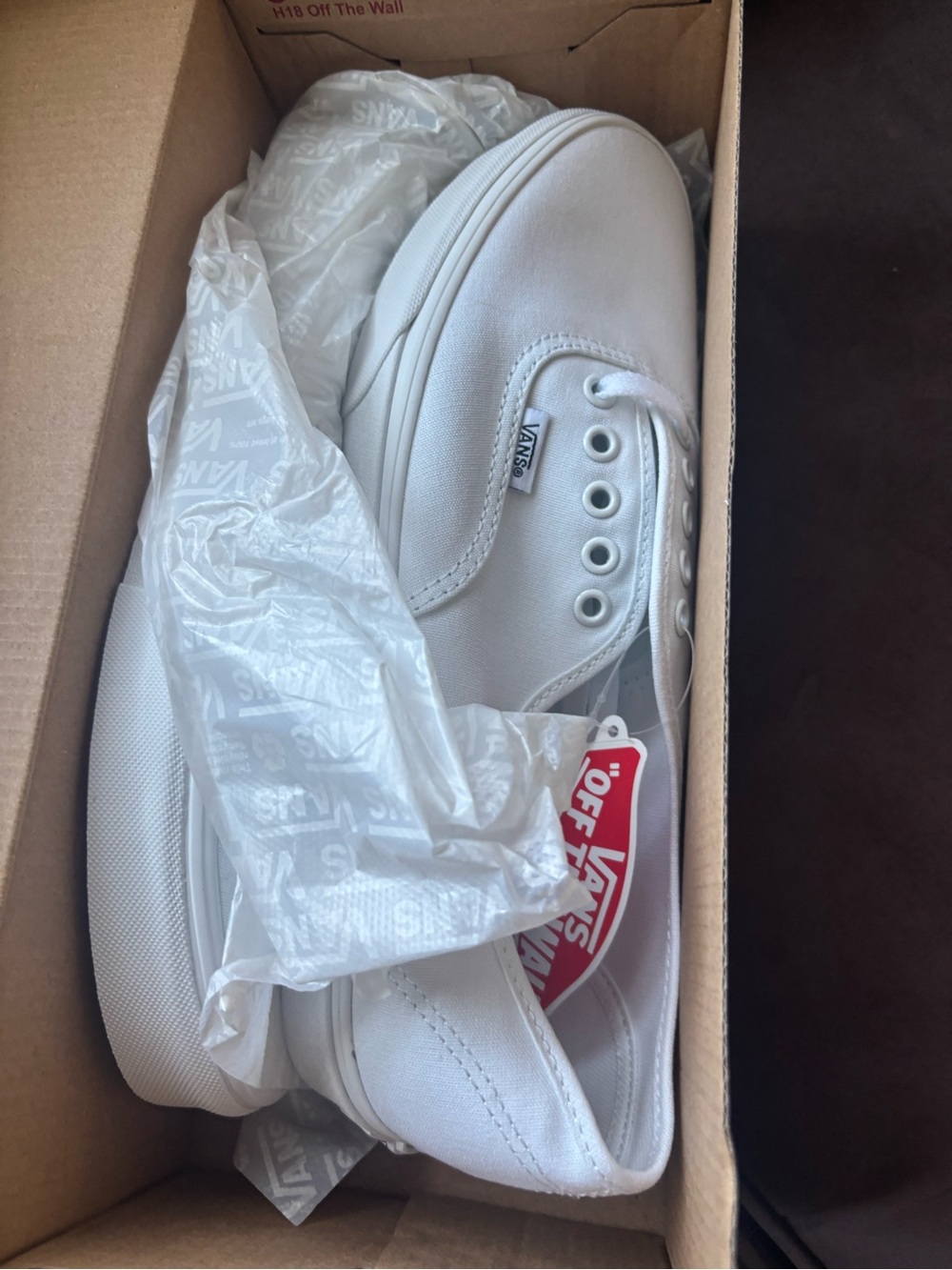 Vans unisex' White Canvas Authentic Skate Shoes